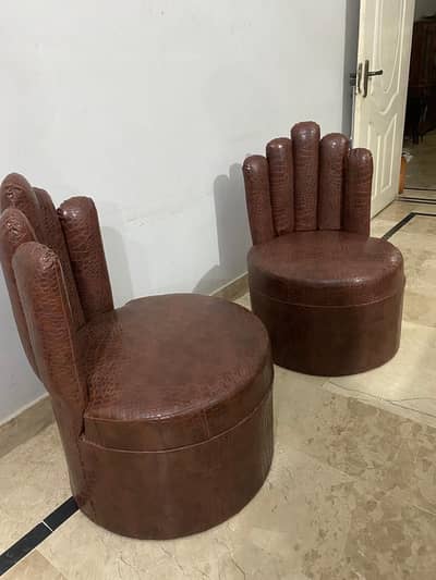 Stylish Hand-Shaped Sofa Chairs – Set of 2
