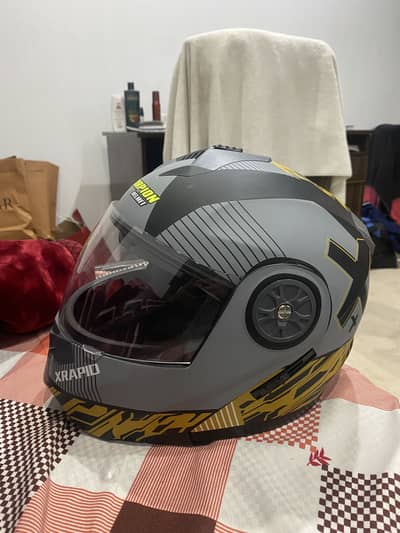 Scorpion Motorbike Helmet Large Size– Like New | Black, Grey & Yellow