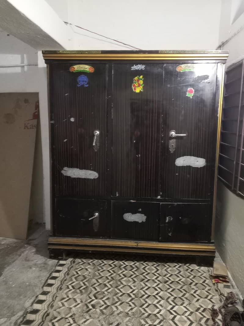 wardrobe 3 door solid iron sheet 0