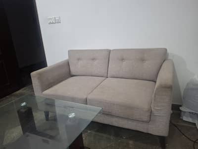 ELegant 7-seater sofa set with glass coffe table Pre-Loved Sofa Set in