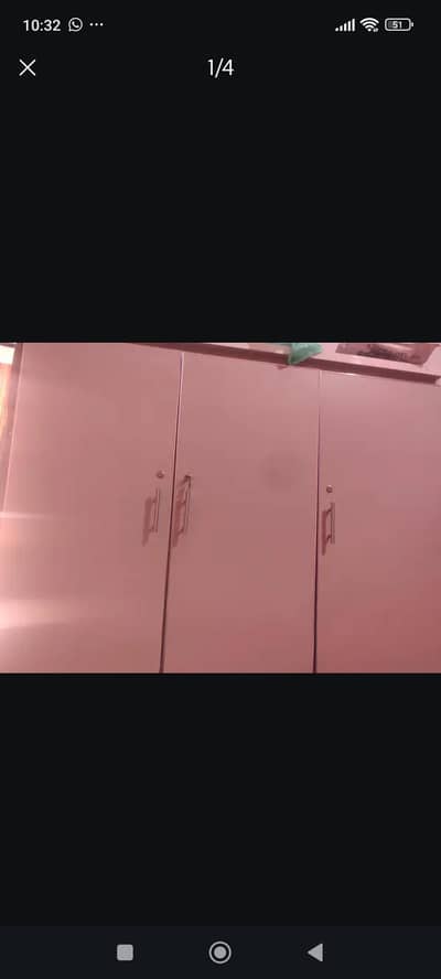 grey color 3 door wardrobe