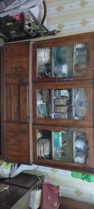 showcase and dressing table made in 1998 pure wooden 15k