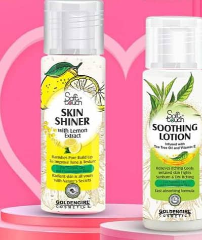 soft touch sooting lotion and skin shiner