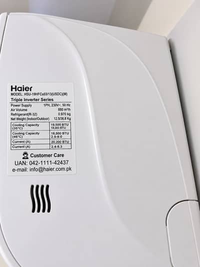 Hair 1.5 Ton Triple Inverter AC For Sale