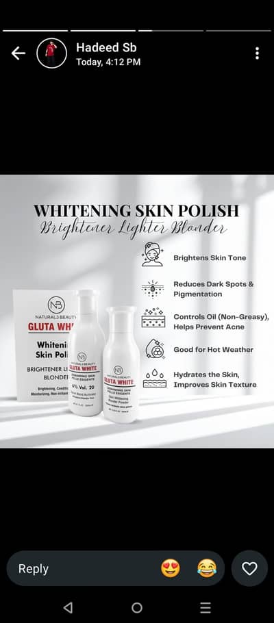 Gluta white Skin polish