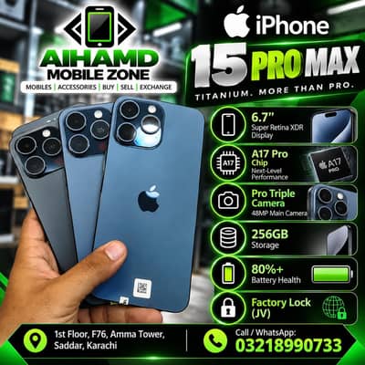 Apple iPhone 15 Pro Max - 256GB - Factory Lock - Water Pack