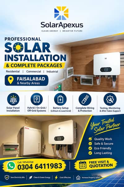 Solar System Installation, Hybrid Inverter & Battery Setup
