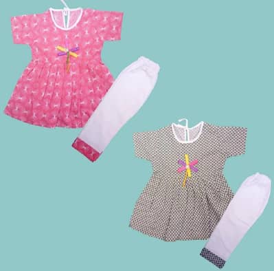 PC cotton - frock - 2 PCs Suits - for baby