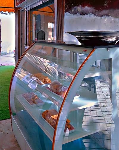 4 ft glass counter with LED lights,  New condition