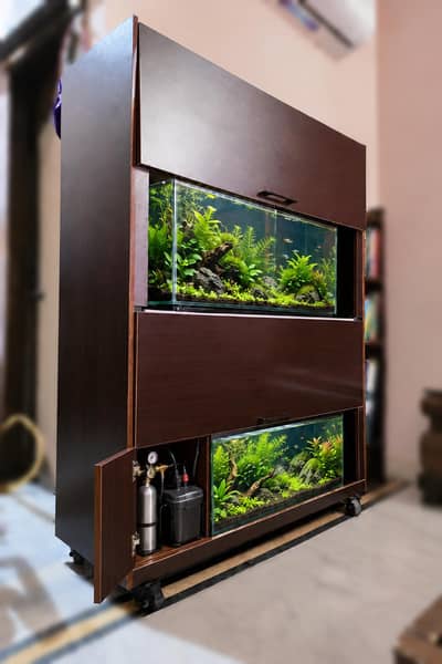 AQUARIUM CABINET, STAND, TABLE [MOVEABLE] for Multiple Aquariums