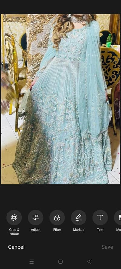 ice blue color maxi