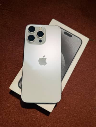 iPhone 15 Pro Max 256GB White Titanium JV - 87% Battery - With Box