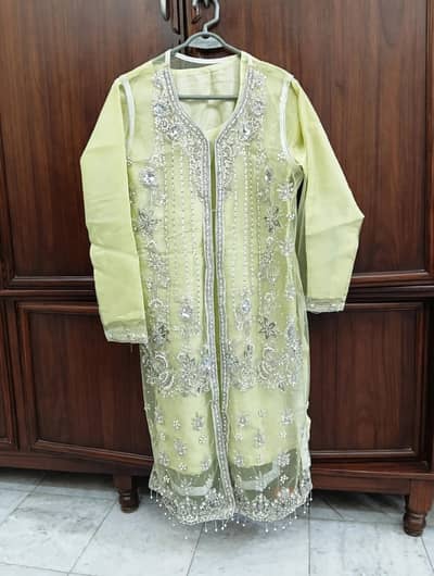 3-Piece Pistachio Green Fancy Dress
