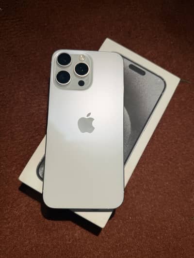iPhone 15 Pro Max 256GB White Titanium JV - 87% Battery - With Box
