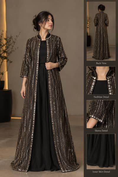 Black Flared Maxi Skirt – Elegant Party Wear | Formal Wear