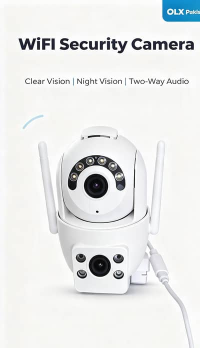 Dual Lens WiFi Smart Security Camera | 360° PTZ + Night Vision