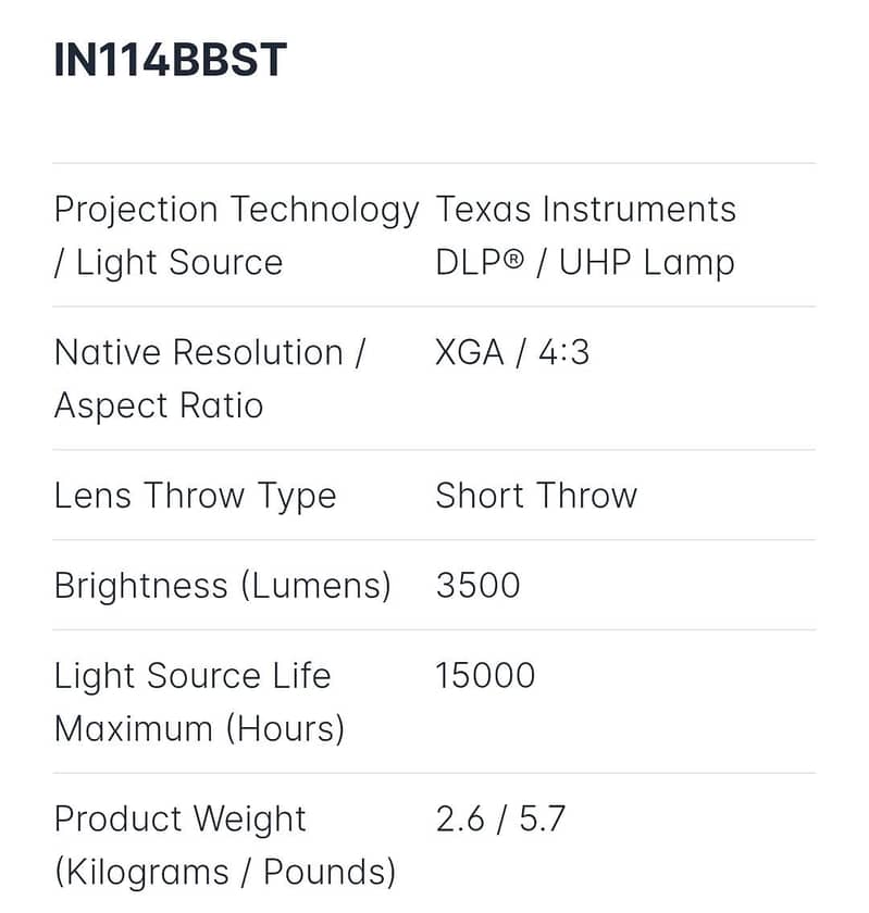 InFocus IN114BBST Genesis Projector Brand New 3500 Lumens - Projectors ...