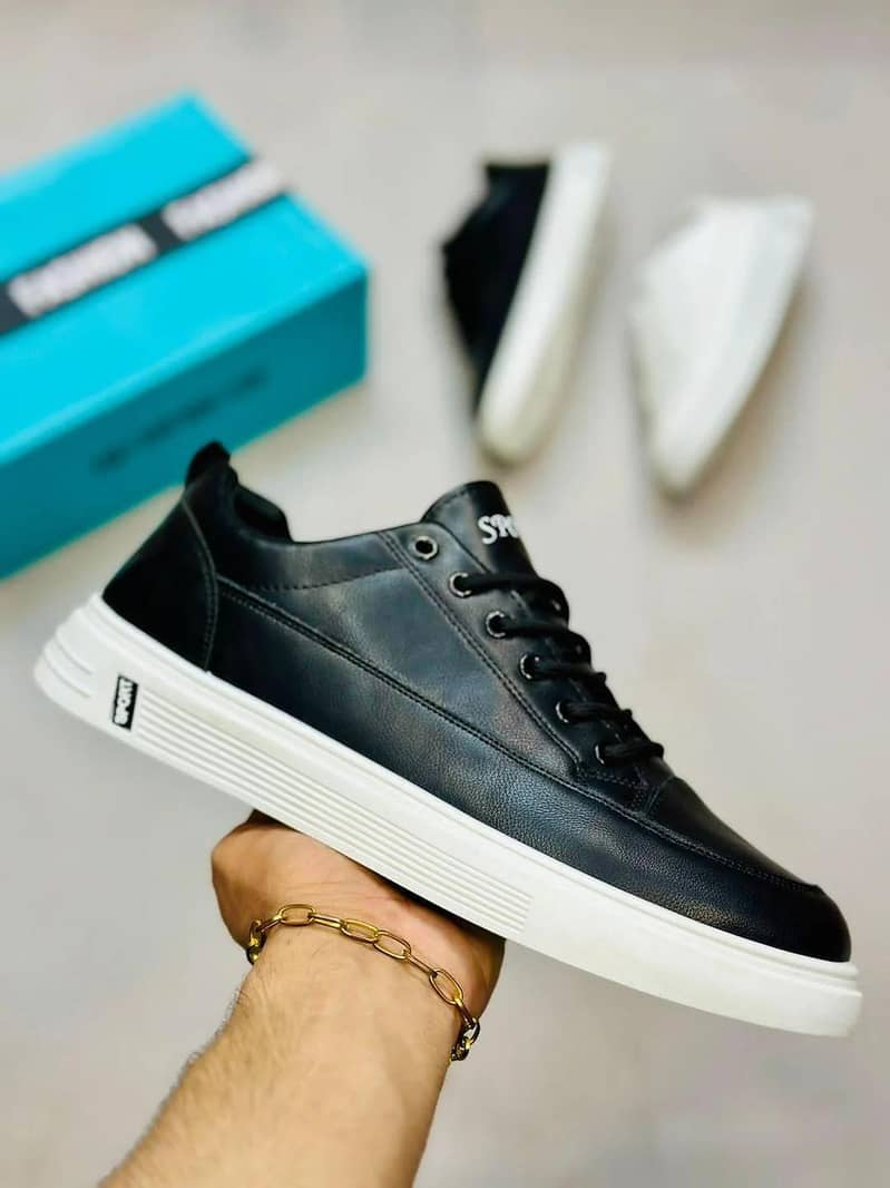 Black Rexine Casual Mens sneakers - Footwear - 1102835493