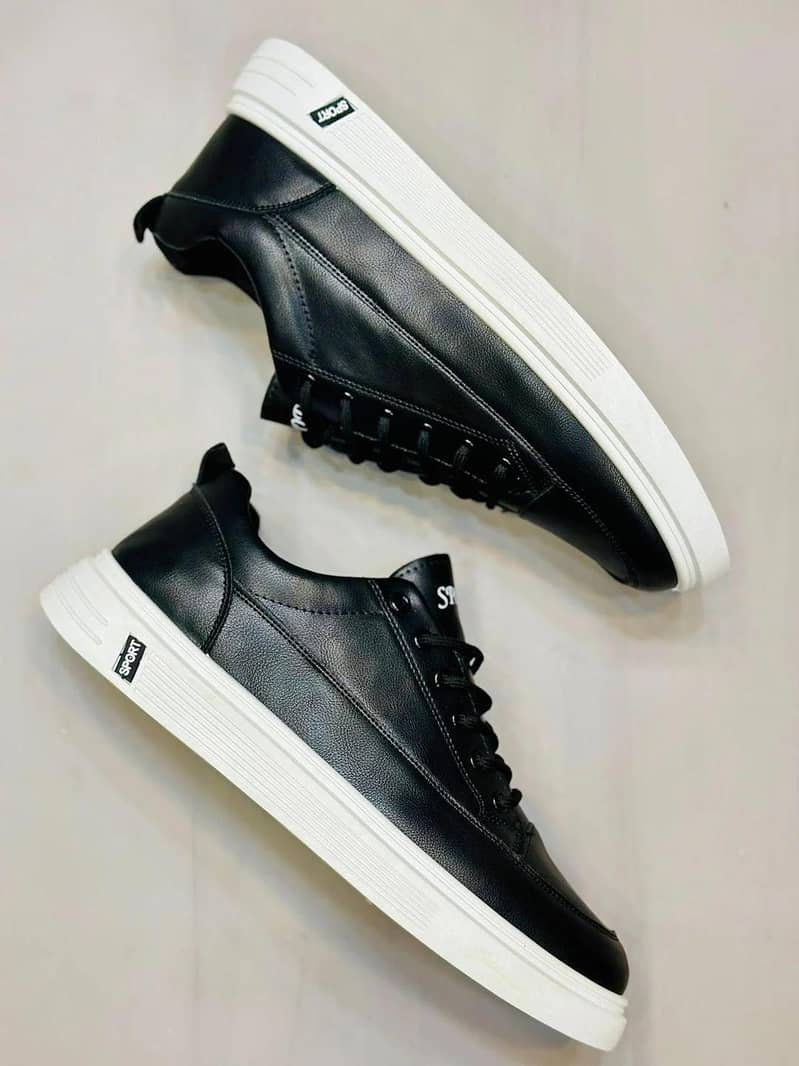 Black Rexine Casual Mens sneakers - Footwear - 1102835493