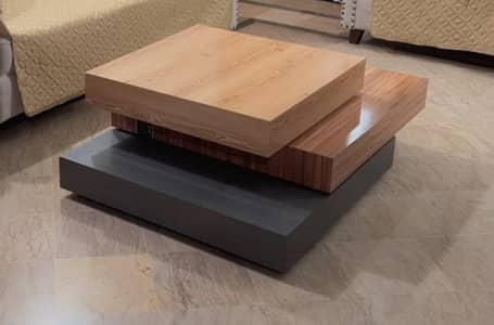 Modern Coffee Table with Wheels + FREE SOFA COVER (WHITE)