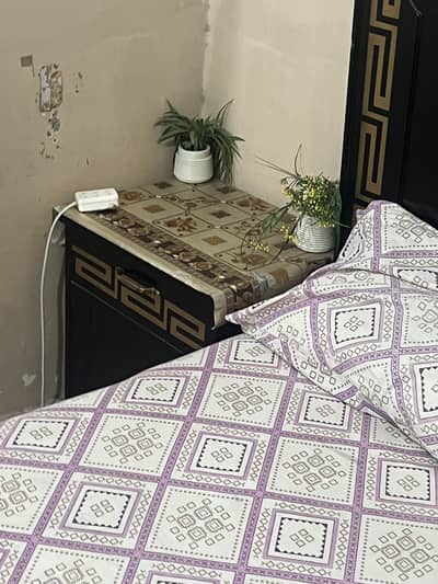 Bed set ,with 1  bed 2side tables one dressing and single sofa