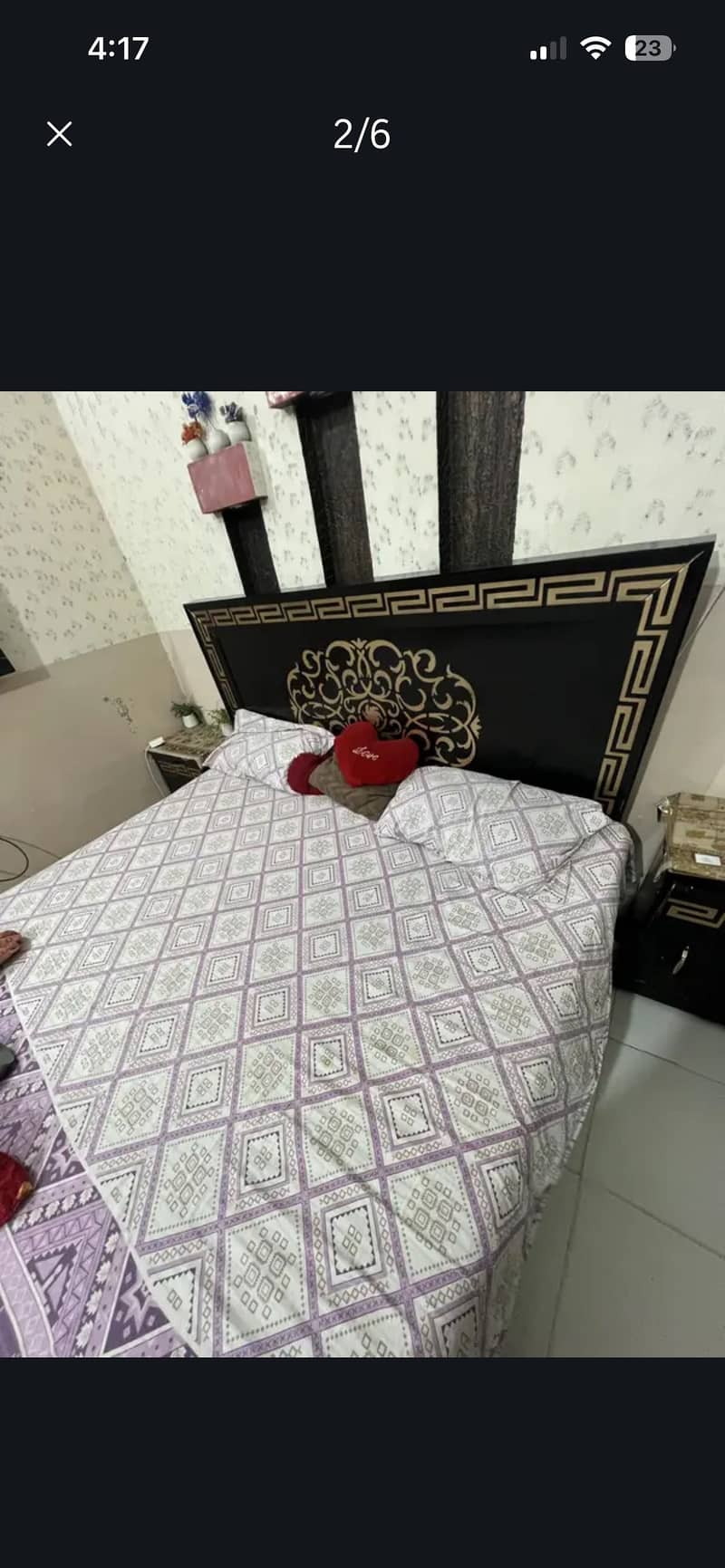 Bed set ,with 1  bed 2side tables one dressing 1