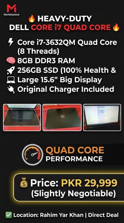 Dell Inspiron 7520 Special Edition- Core i7 Quad Core/8Threads
