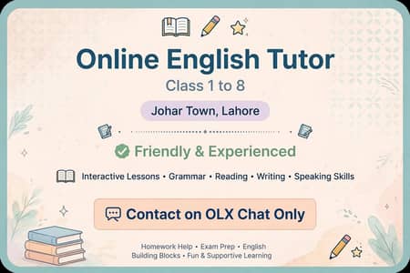 online English tutor from class 1 till 8