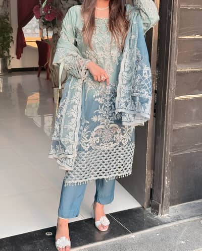 Heavy Embroidered Fancy Party Wear Dress by Sajni Brand