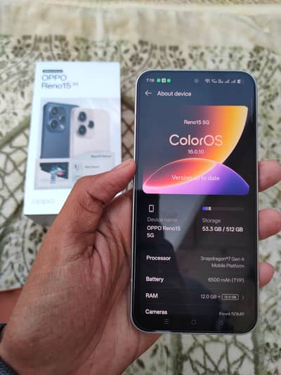 OPPO Reno 15 5g 12 gb 512 gb  in 5 Month warranty