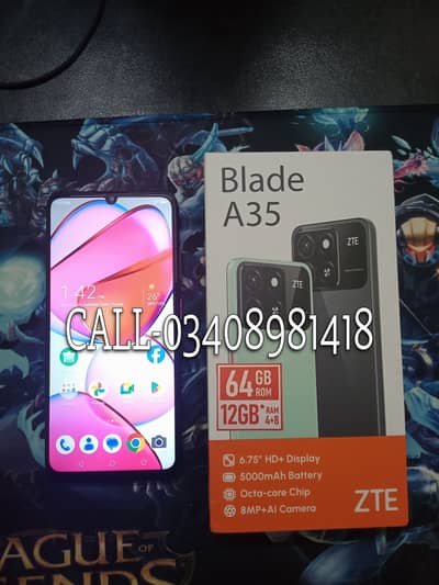 ZTE A35 4GB/64GB WARRANTY BOX CHARGER CALL-03127566633