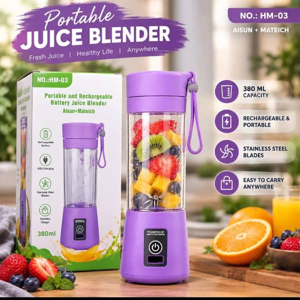 HM-03 Portable Rechargeable Mini Juicer Blender