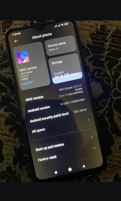 redmi 9t mobile 4/128 gb only exchange