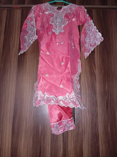 Girls Beautiful Fancy Shalwar Qameez In Light Pink Color For Weddings