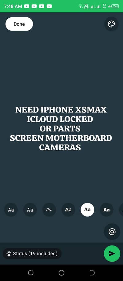 NEED IPHONE XS MAX ICLOUD LOCKED  OR PARTS OF IPHONE XS MAX