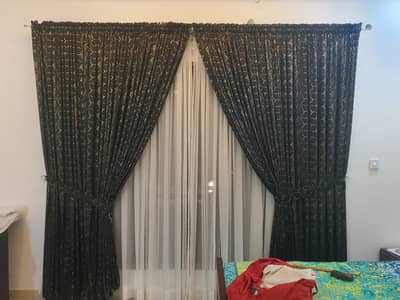 velvet curtains plus shifoon curtain