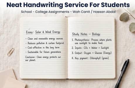 neat handwriting work for students
