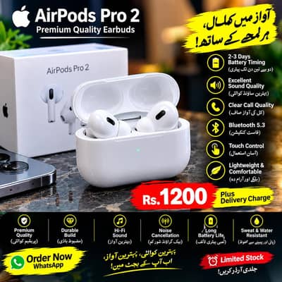 Airbuds pro2 premium quality black white
