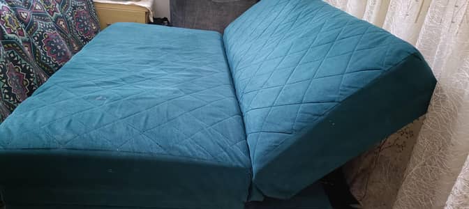 Sofa Bed / 2-Seater / Velvet / Teal Color