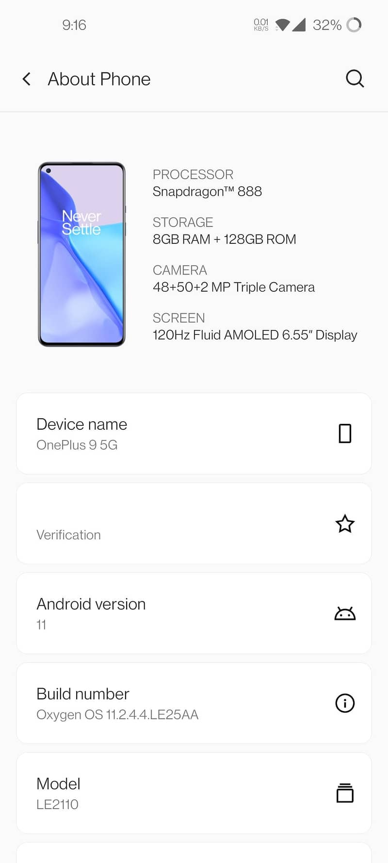One Plus 9 8/128 2