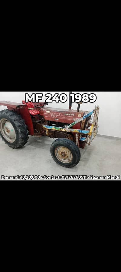 MF 240 model1989 tractor urgent for sale