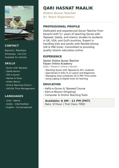 Online Quran teacher