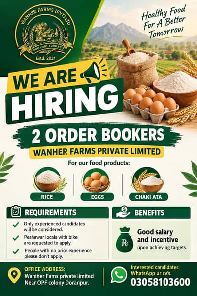 Order bookers Required