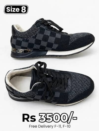 LUIS VUITTON Checkered Sneaker - LV Run Away - Size 8