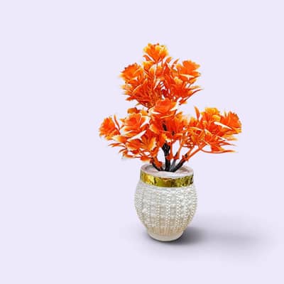 Sunset Orange Rose Luxury Vase – Premium Home Décor