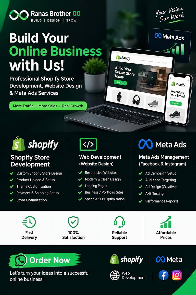 Shopify Store Design | Website Development | Meta Ads Services 0