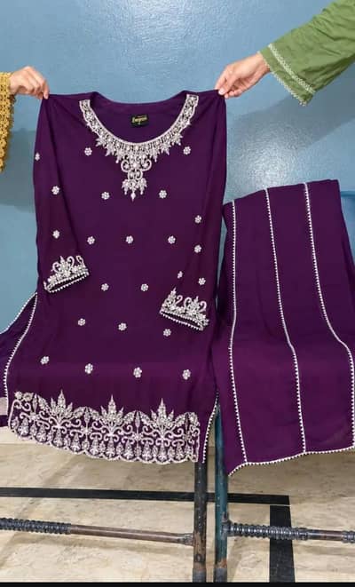 Beautiful purple Handmade work suit _used only 2 hours