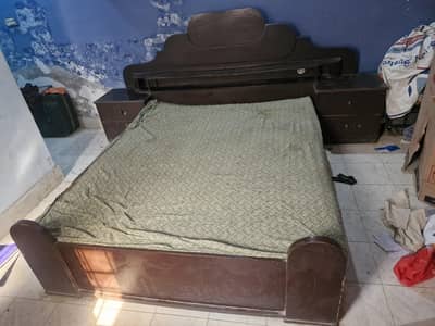 bed with dressing