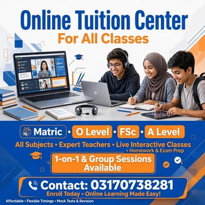 Online tution available for all classes