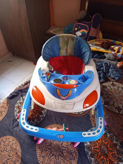 baby walker white and blue